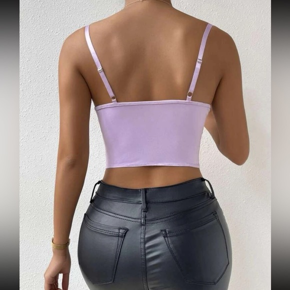 Luxe purple sexy lace cami bustier crop cami top - Picture 3 of 6